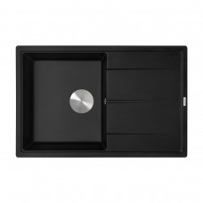 Мойка с сифоном ZORG Rock 78 PREMIUM black metallic